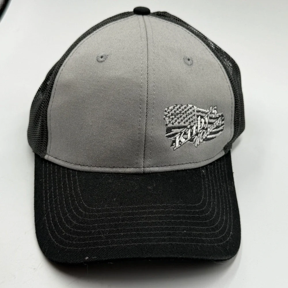 Port Authority Mens Gray Black American Flag Trucker Hat Kasey Kahne Racing‎